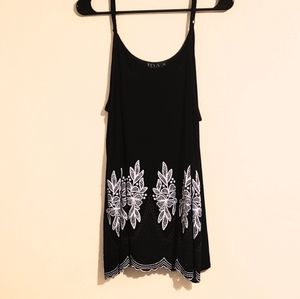 Flowy Black Embroidered Tank Top